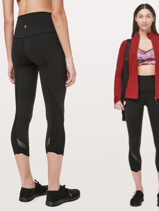 lululemon athletica Pants - lululemon athletica wunder under scalloped hem high rise crop size 6